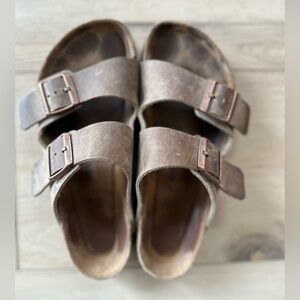 Brown Leather Birkenstock Double Strap Sandals